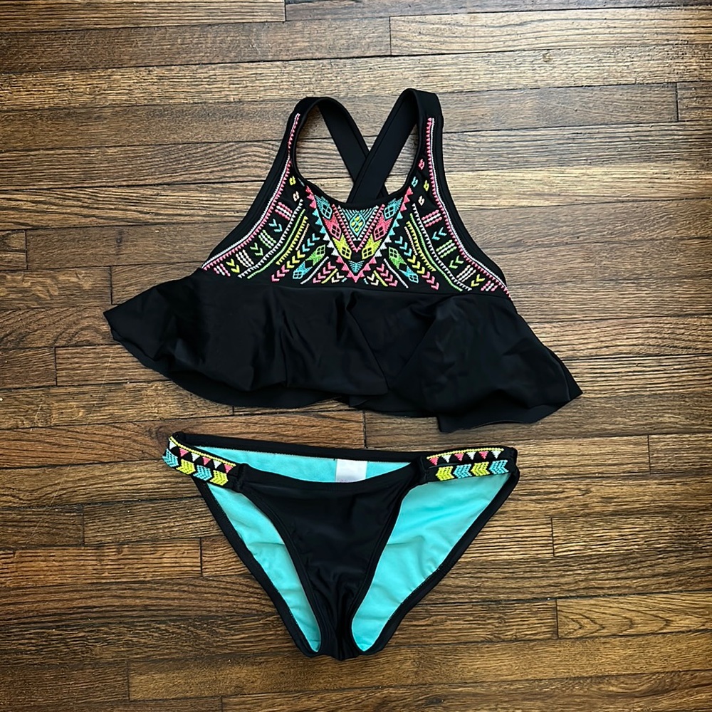 Neon embroidery bikini